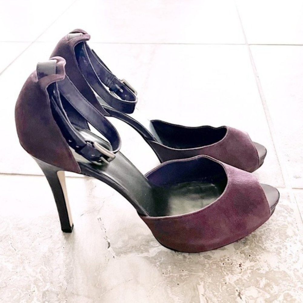 Nine West Lisor Suede Stilettos Heels, Closed Back In Purple Size 9 Excellent